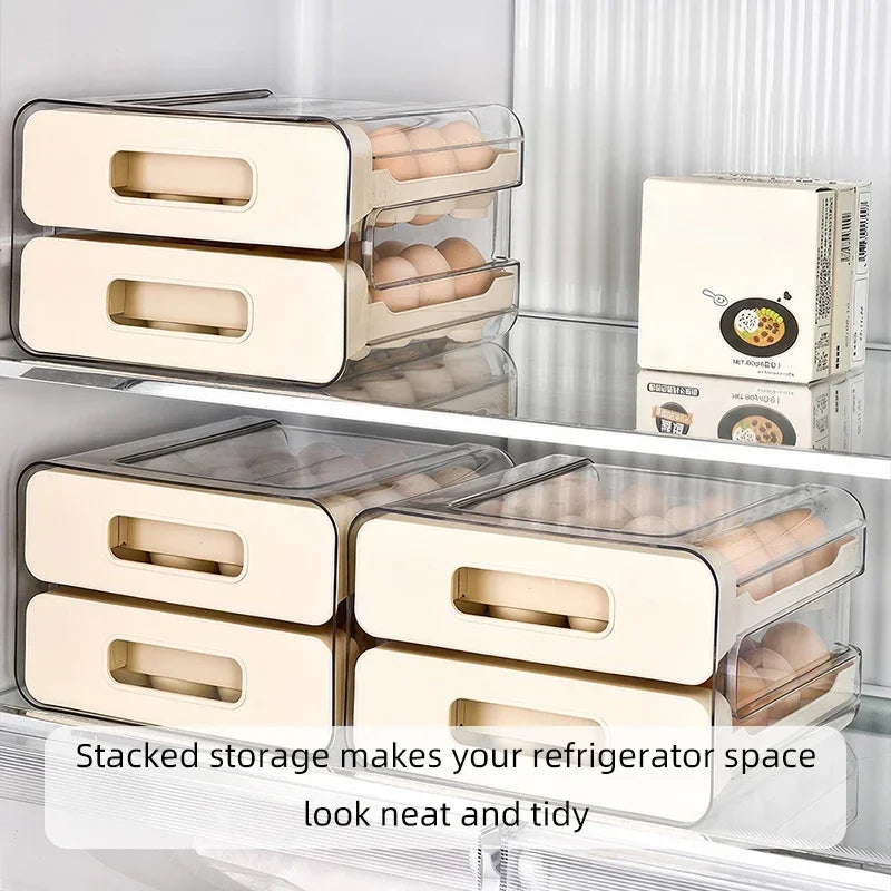 Stackable Refrigerator Egg Organizer Drawer