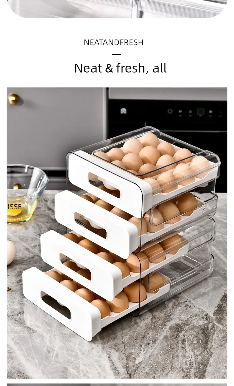 Stackable Refrigerator Egg Organizer Drawer