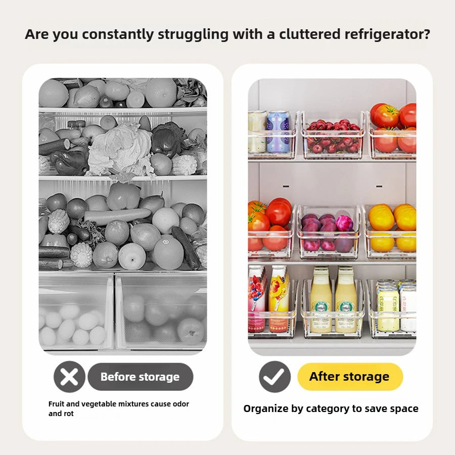 Clear Stackable Fridge Organizer Bins