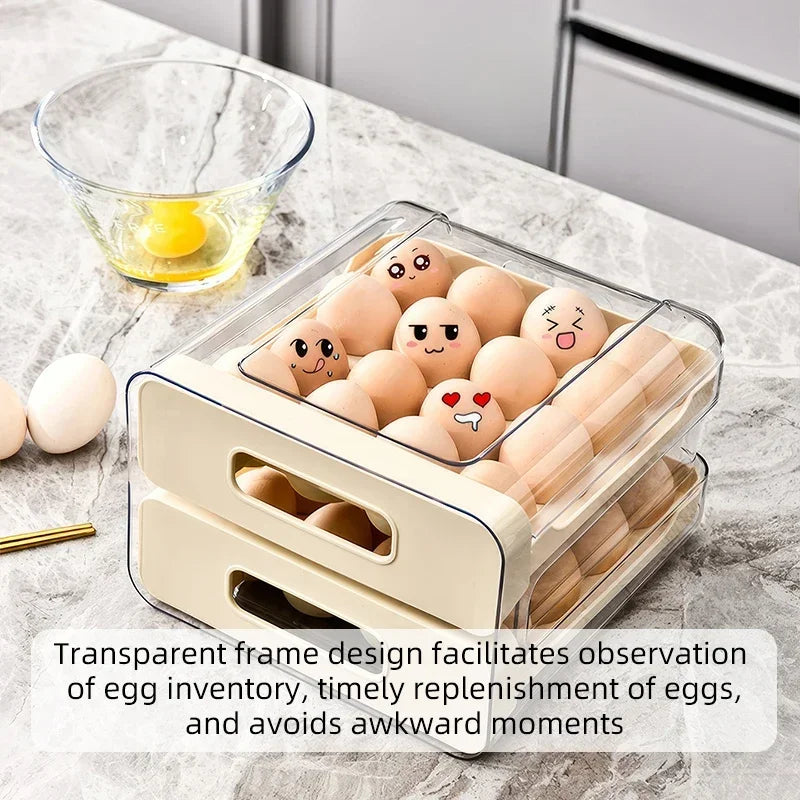 Stackable Refrigerator Egg Organizer Drawer