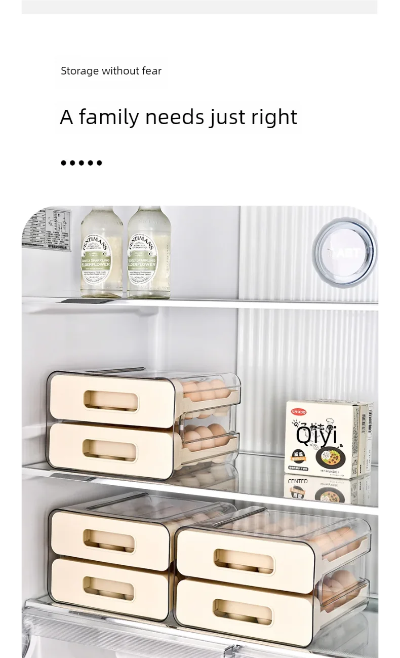 Stackable Refrigerator Egg Organizer Drawer