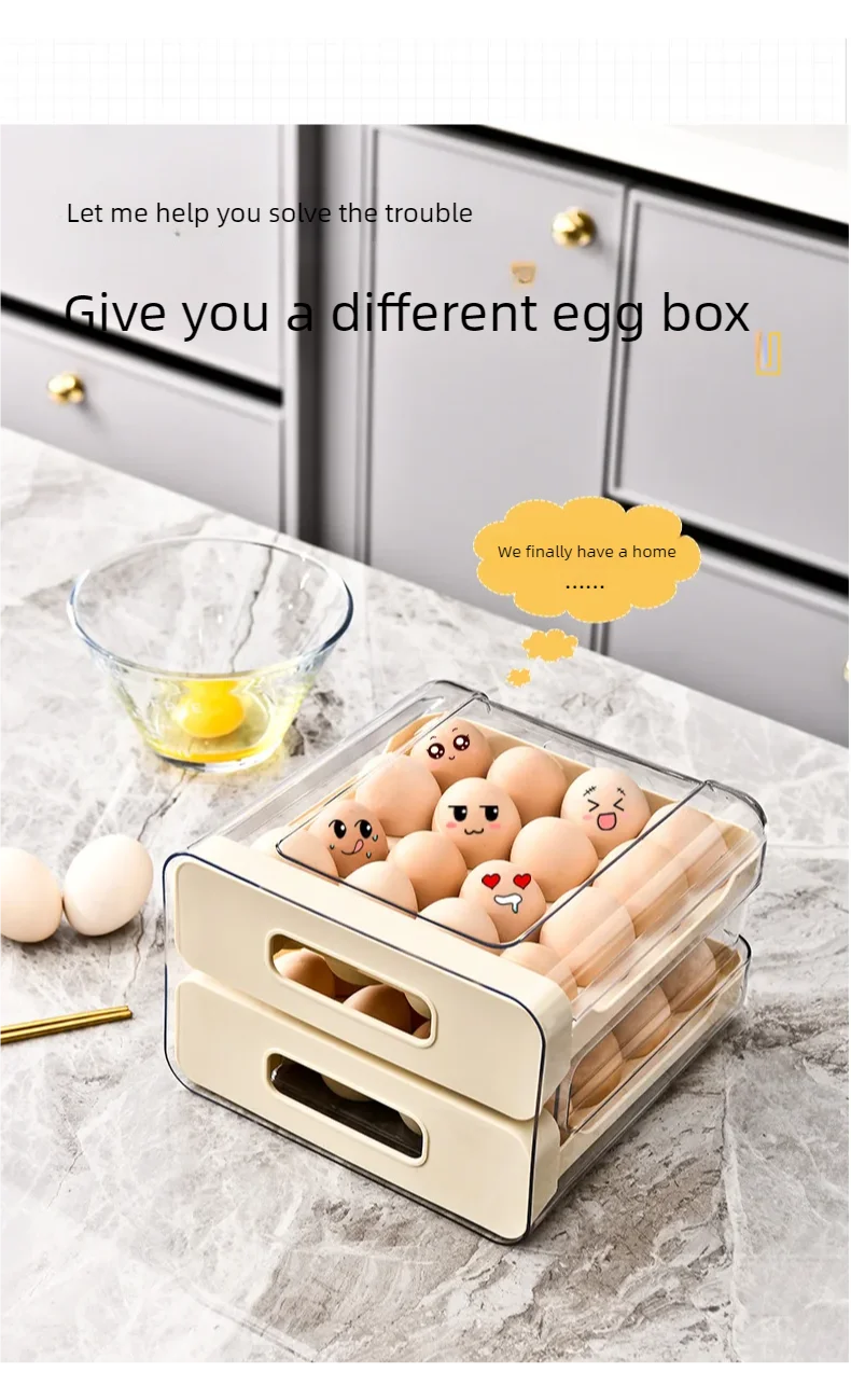 Stackable Refrigerator Egg Organizer Drawer
