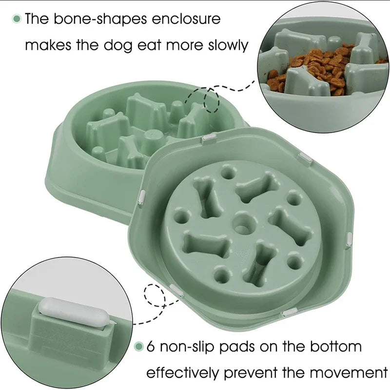 Slow Feeder Dog Bowl — Anti-Choke Design