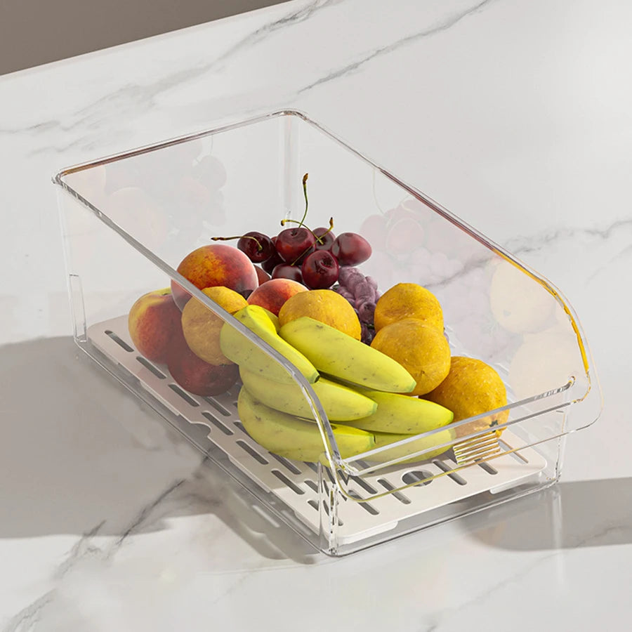 Clear Stackable Fridge Organizer Bins