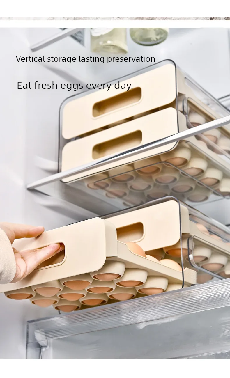 Stackable Refrigerator Egg Organizer Drawer