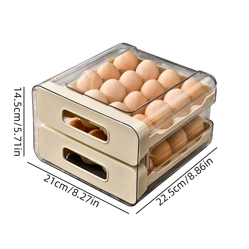 Stackable Refrigerator Egg Organizer Drawer