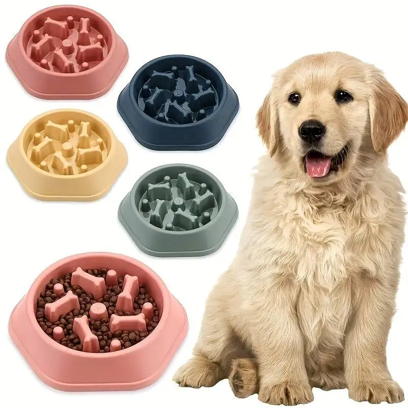 Slow Feeder Dog Bowl — Anti-Choke Design