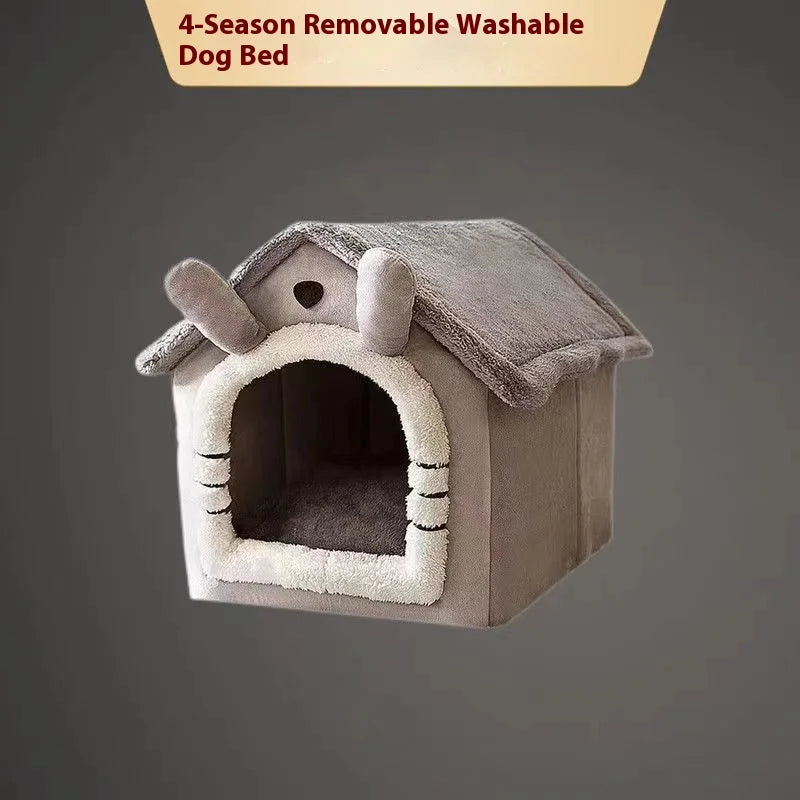 All Season Dog House with Removable Cushion