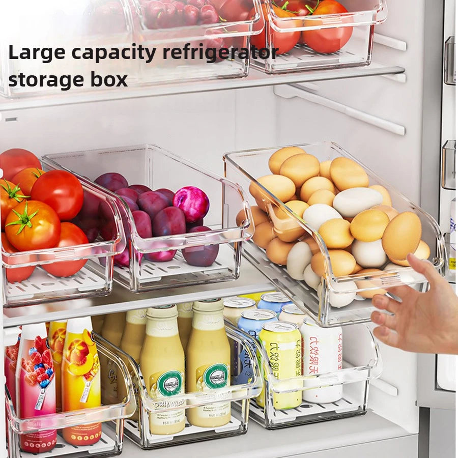 Clear Stackable Fridge Organizer Bins