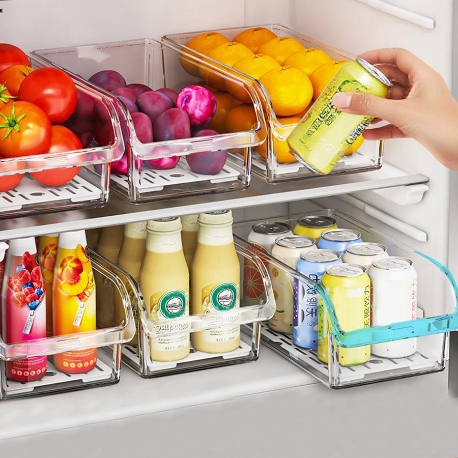 Clear Stackable Fridge Organizer Bins