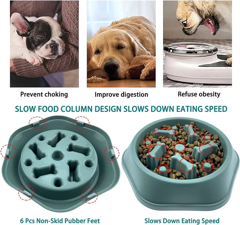 Slow Feeder Dog Bowl — Anti-Choke Design
