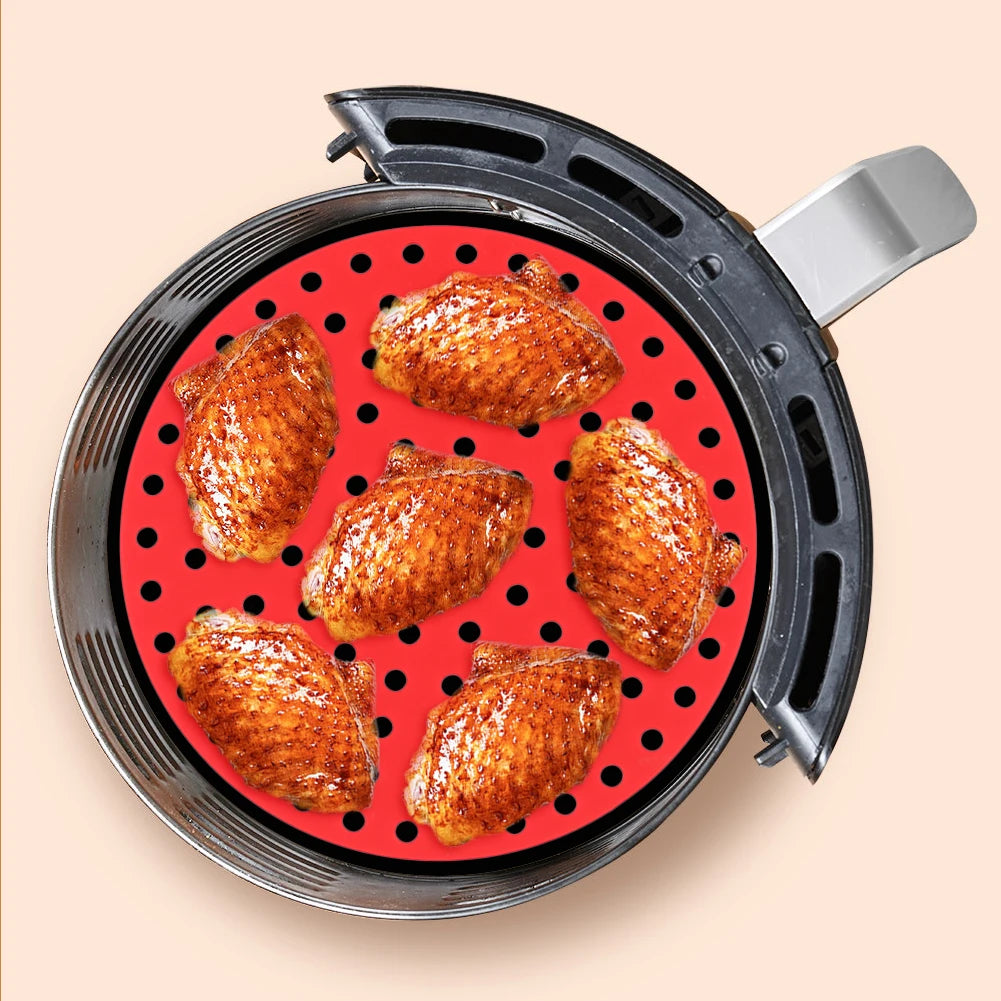 Silicone Air Fryer Liner — Round & Square Multiple Sizes