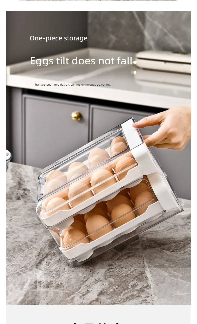Stackable Refrigerator Egg Organizer Drawer