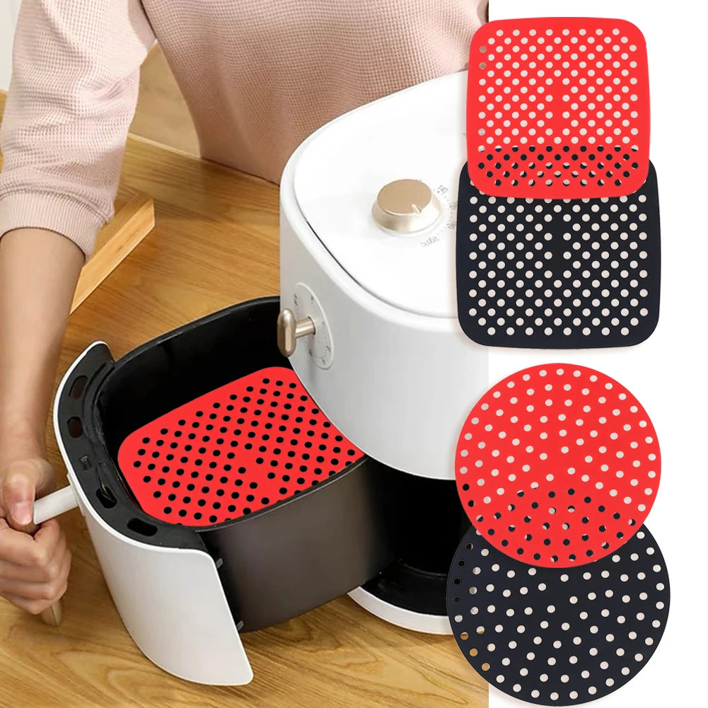 Silicone Air Fryer Liner — Round & Square Multiple Sizes