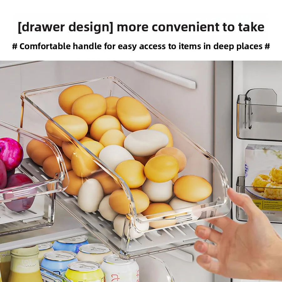 Clear Stackable Fridge Organizer Bins