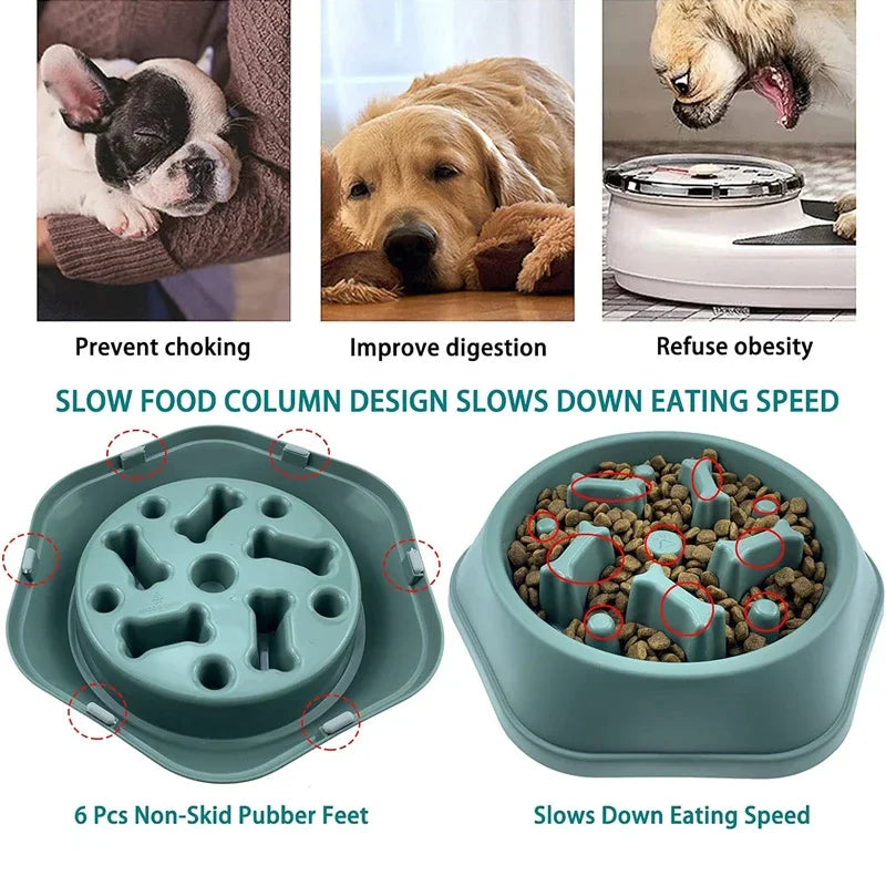 Slow Feeder Dog Bowl — Anti-Choke Design