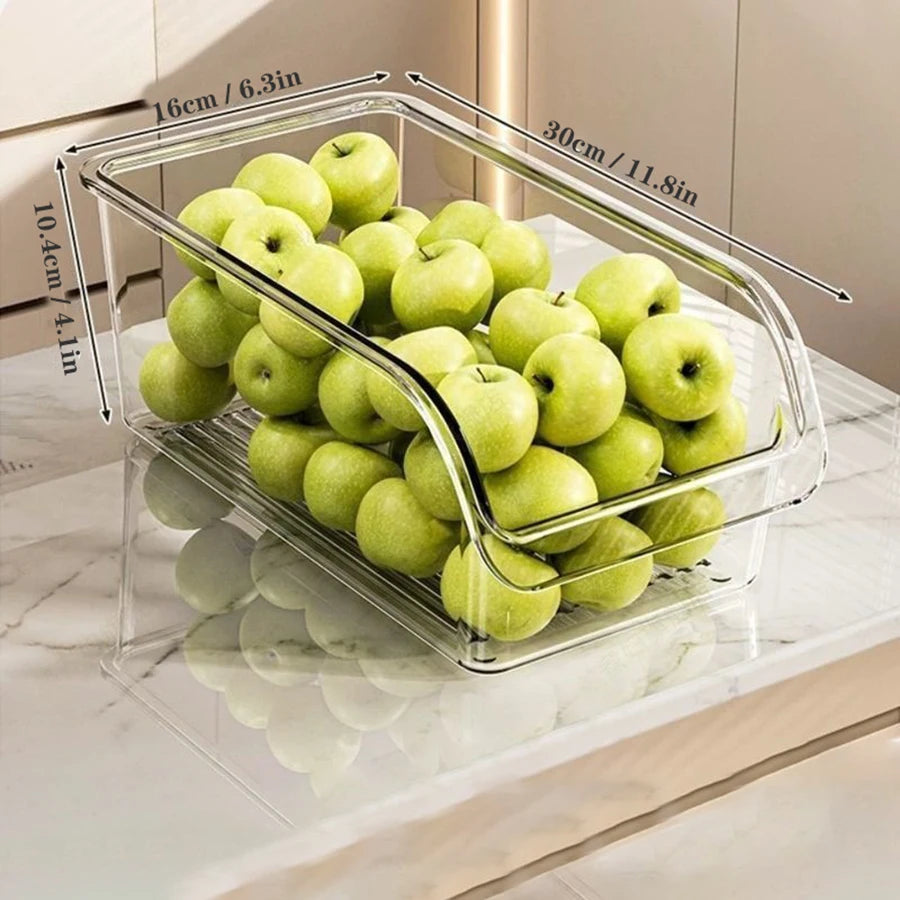 Clear Stackable Fridge Organizer Bins