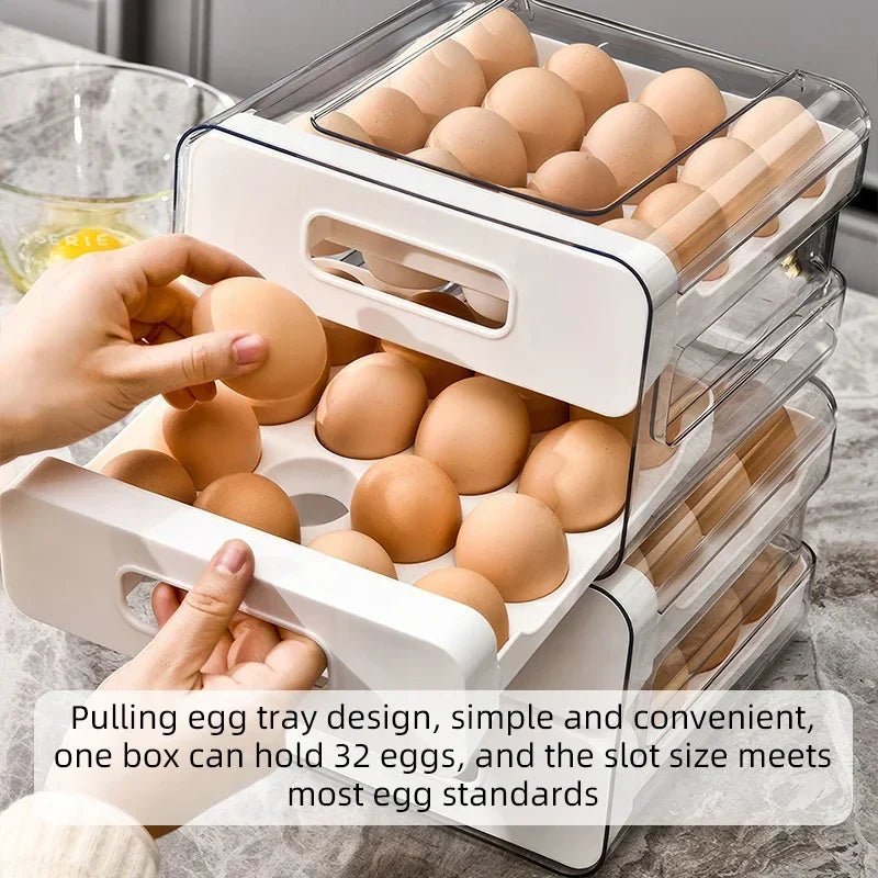 Stackable Refrigerator Egg Organizer Drawer