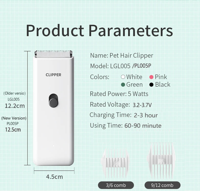 Professional Pet Hair Clipper — Quiet Motor