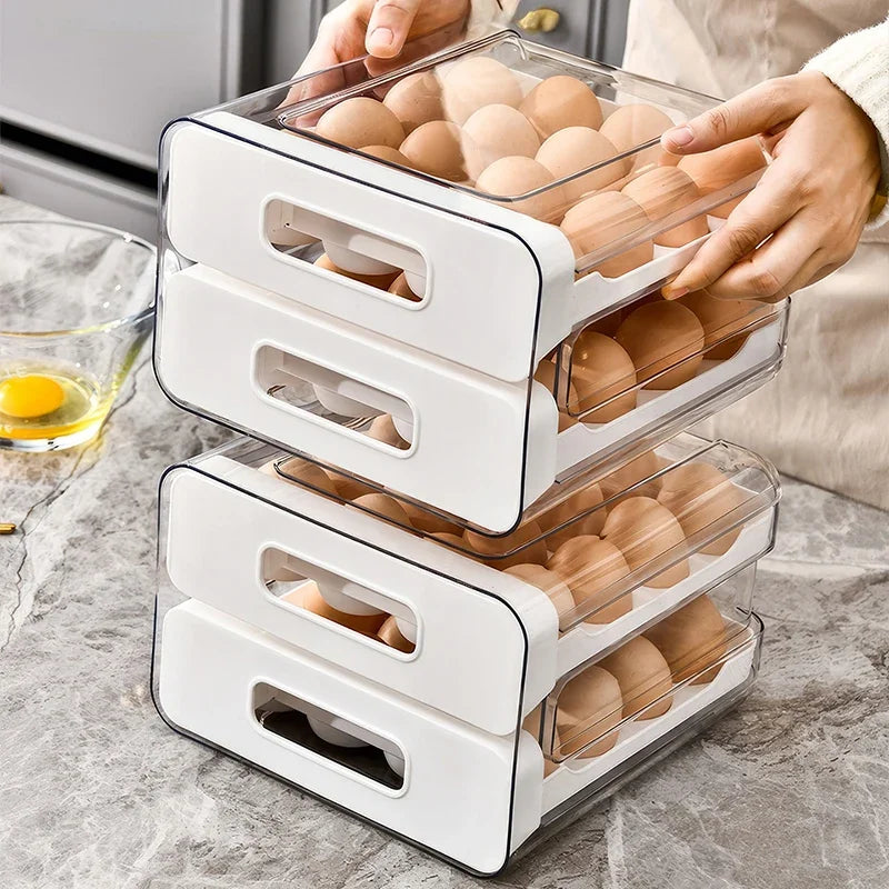 Stackable Refrigerator Egg Organizer Drawer