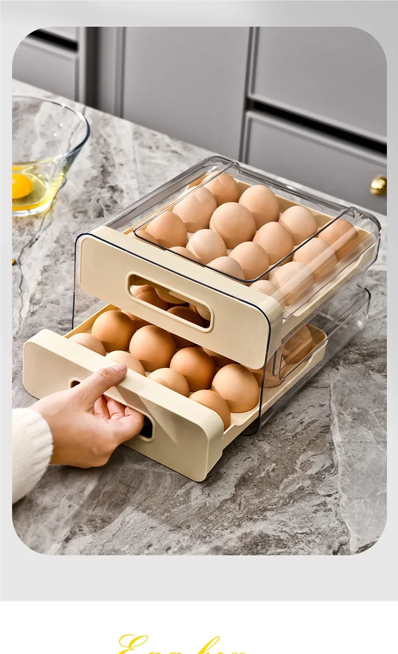 Stackable Refrigerator Egg Organizer Drawer