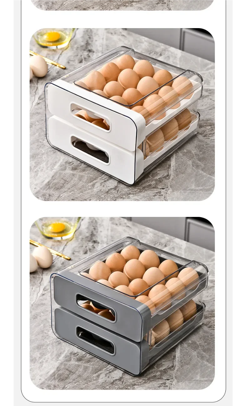 Stackable Refrigerator Egg Organizer Drawer